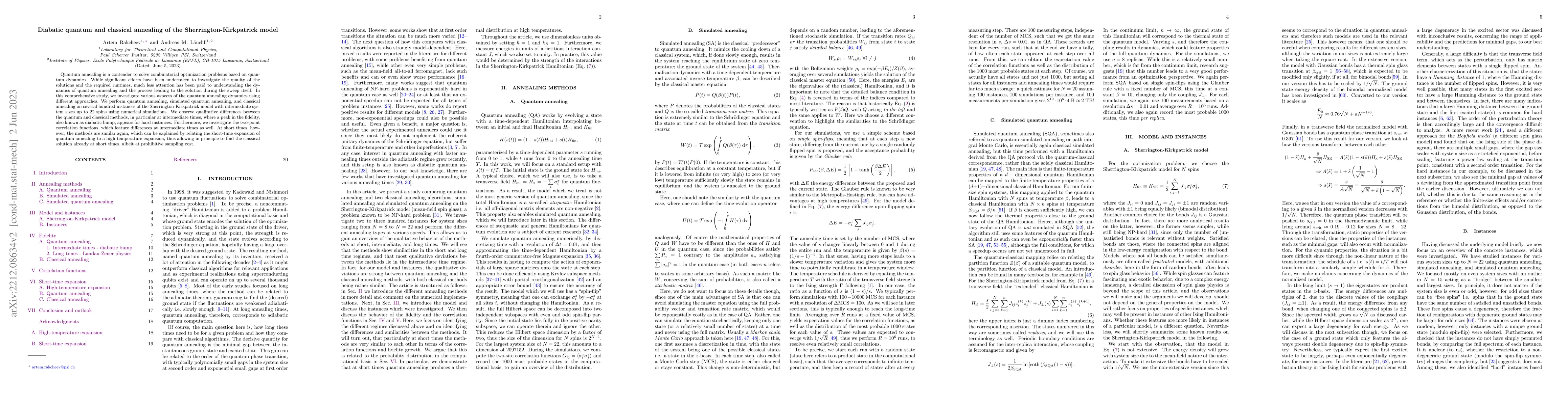 Thumbnail for Diabatic quantum and classical annealing of the Sherrington-Kirkpatrick
  model