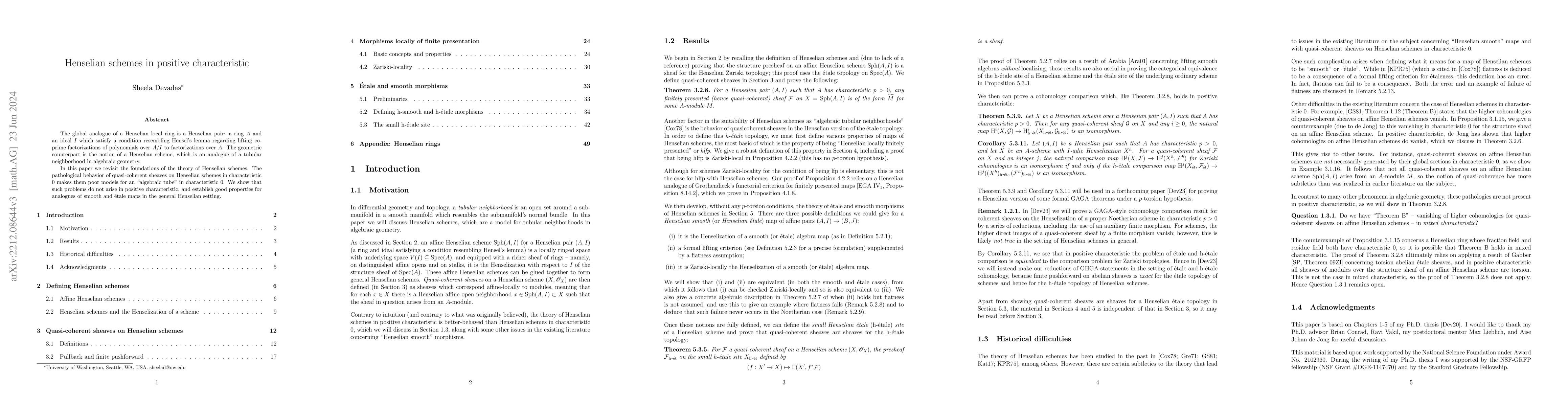 Thumbnail for Henselian schemes in positive characteristic