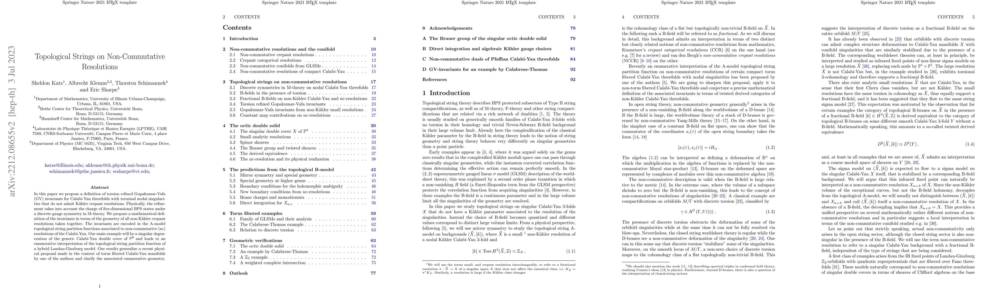 Thumbnail for Topological Strings on Non-Commutative Resolutions