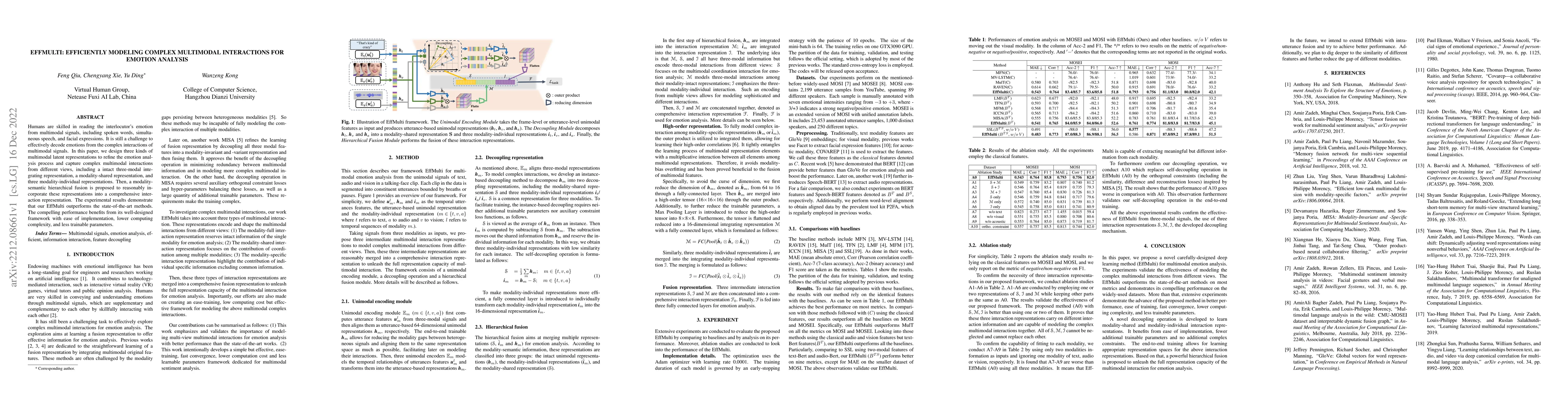 Thumbnail for EffMulti: Efficiently Modeling Complex Multimodal Interactions for
  Emotion Analysis