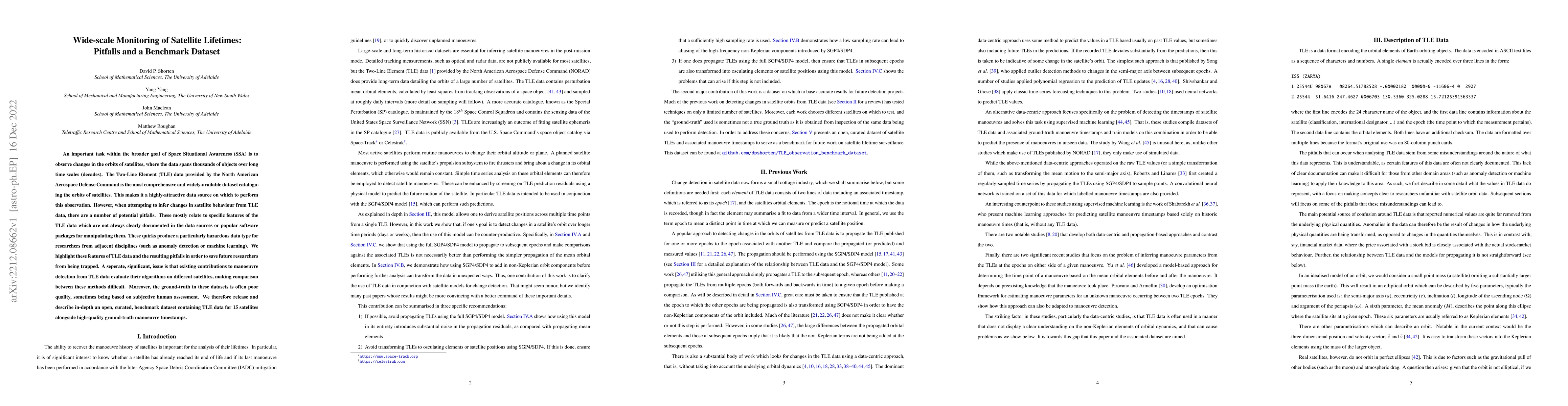 Thumbnail for Wide-scale Monitoring of Satellite Lifetimes: Pitfalls and a Benchmark
  Dataset
