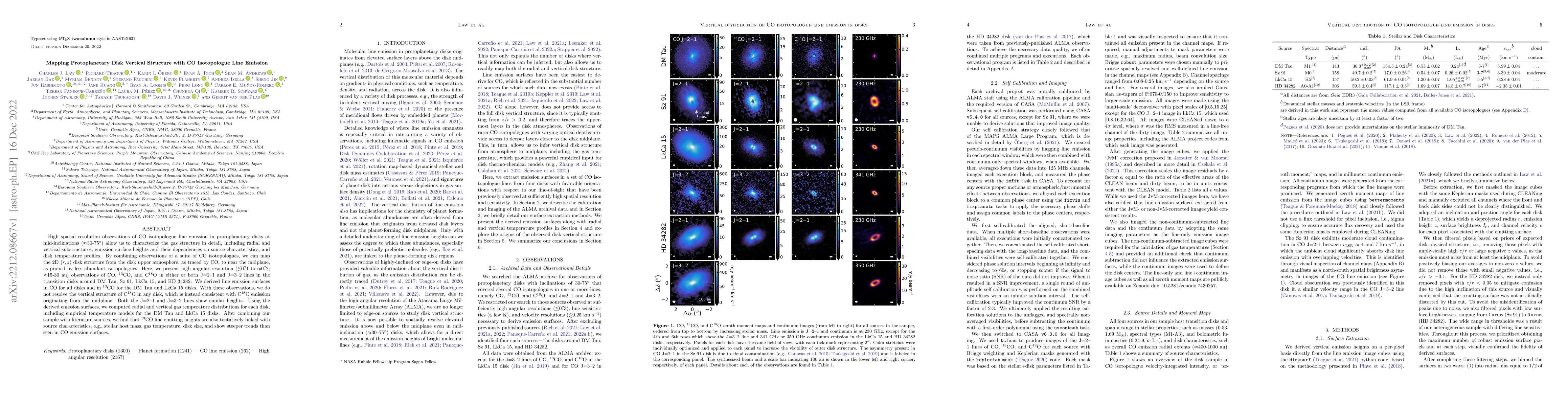 Thumbnail for Mapping Protoplanetary Disk Vertical Structure with CO Isotopologue Line
  Emission