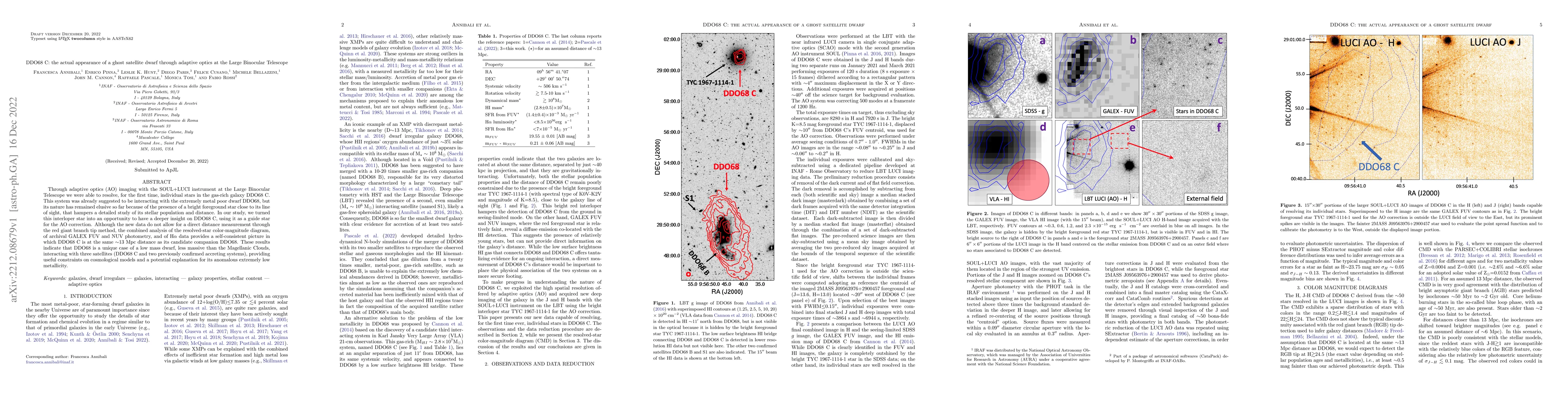 Thumbnail for DDO68 C: the actual appearance of a ghost satellite dwarf through
  adaptive optics at the Large Binocular Telescope