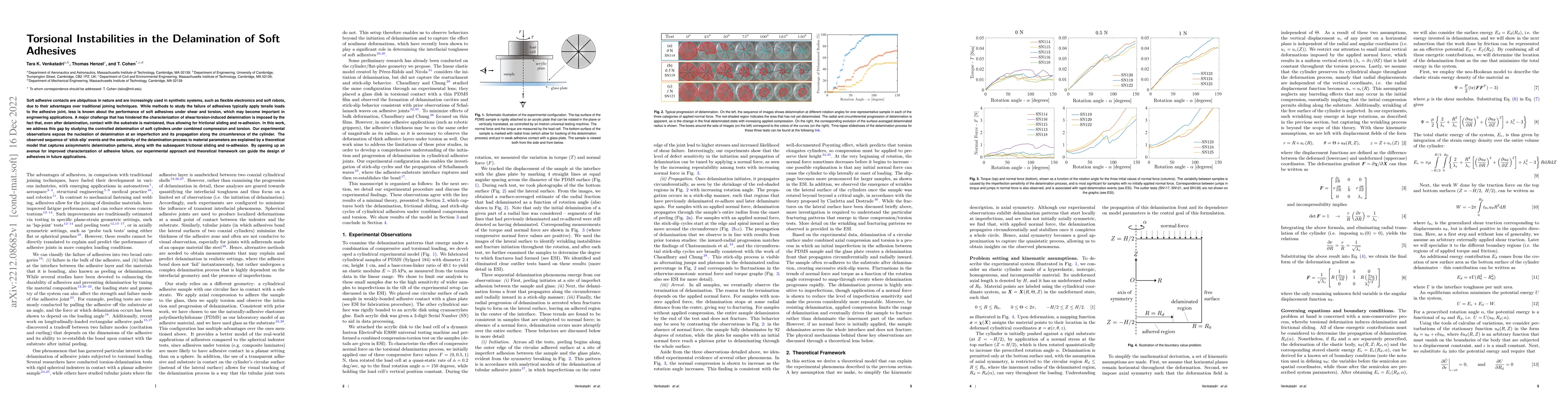 Thumbnail for Torsional Instabilities in the Delamination of Soft Adhesives