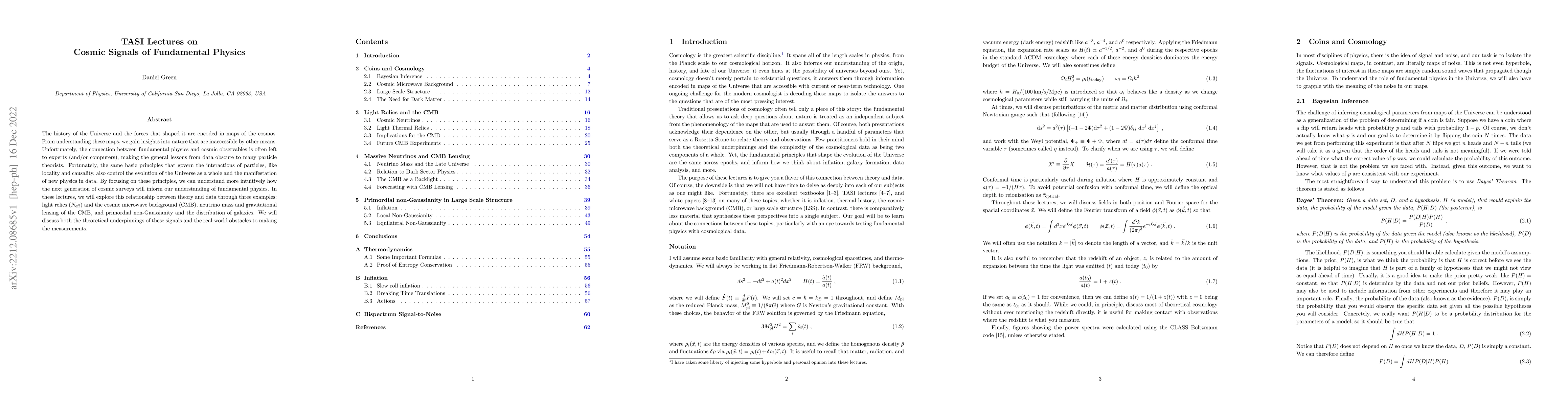 Thumbnail for TASI Lectures on Cosmic Signals of Fundamental Physics