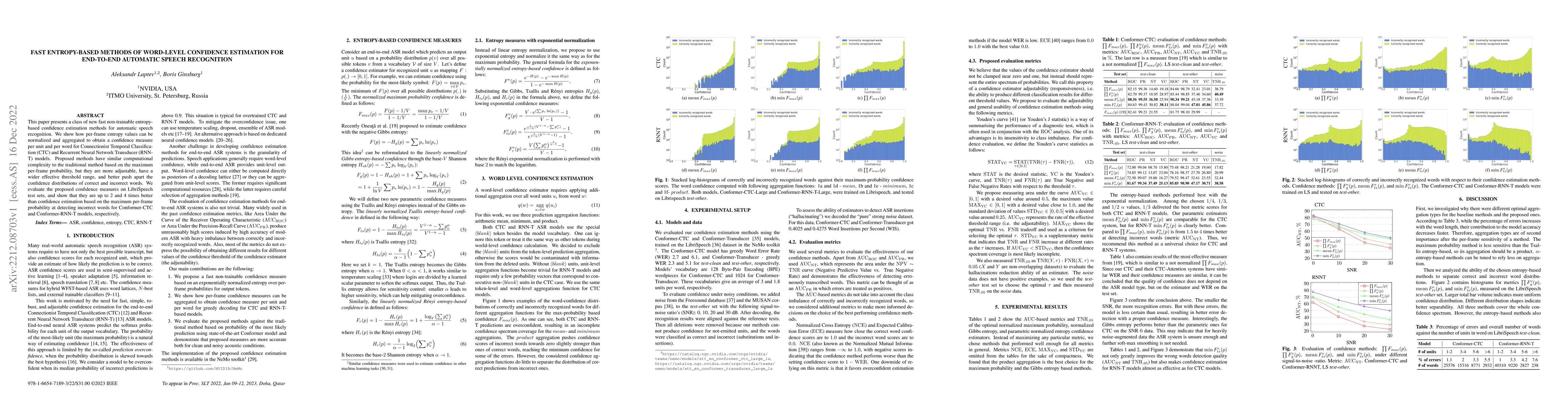 Thumbnail for Fast Entropy-Based Methods of Word-Level Confidence Estimation for
  End-To-End Automatic Speech Recognition