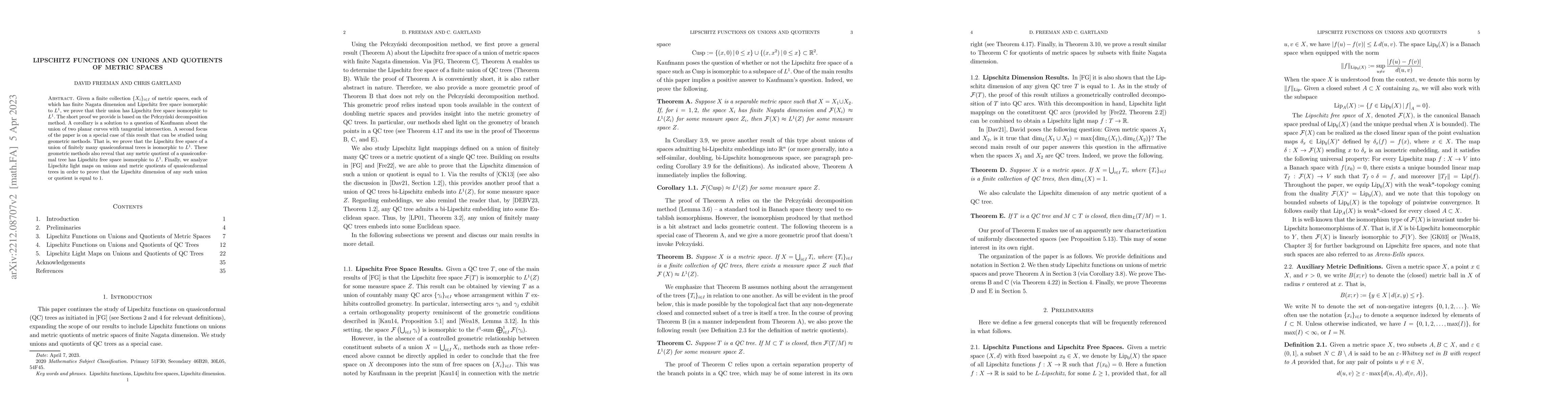 Thumbnail for Lipschitz Functions on Unions and Quotients of Metric Spaces