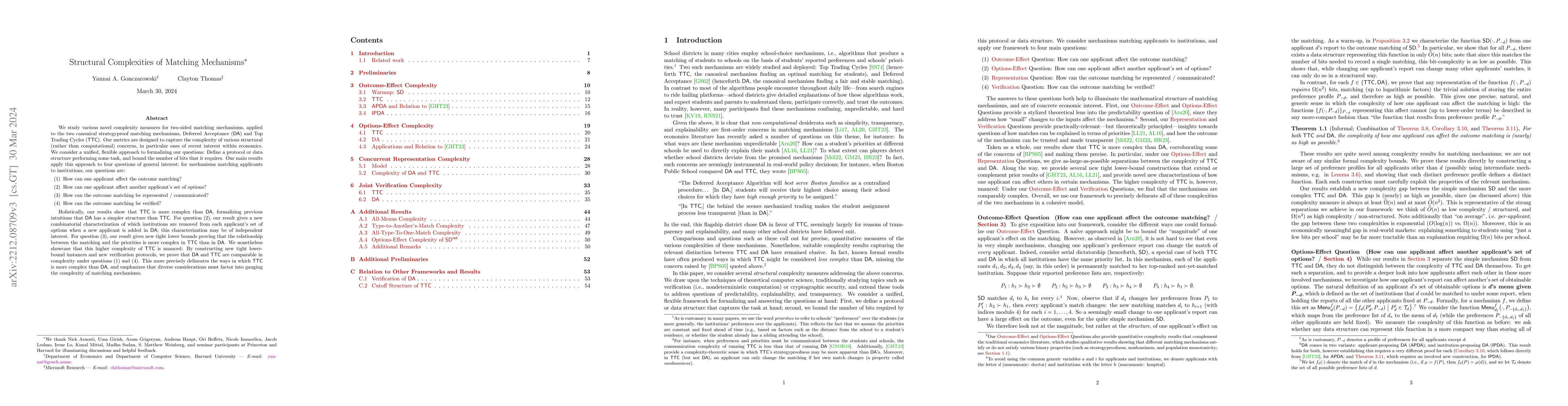 Thumbnail for Structural Complexities of Matching Mechanisms