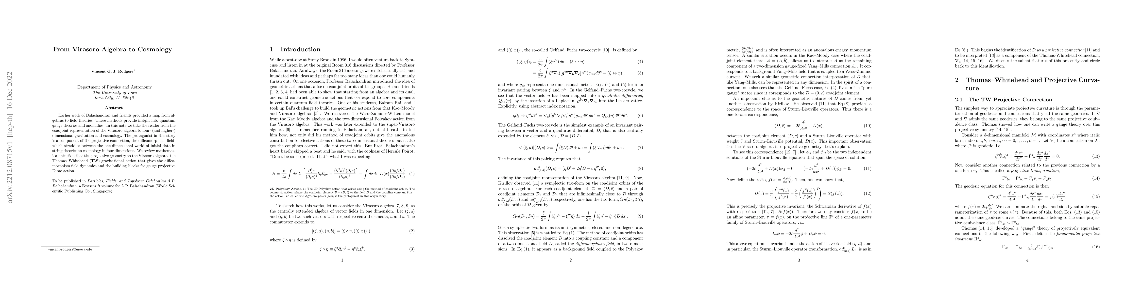 Thumbnail for From Virasoro Algebra to Cosmology