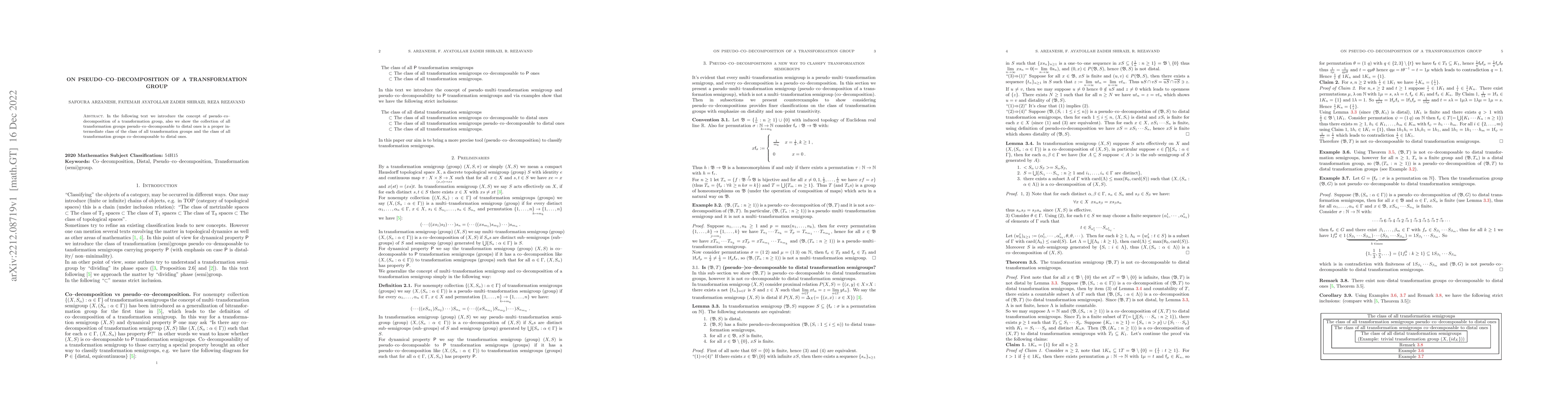 Thumbnail for On pseudo-codecomposition of a transformation group