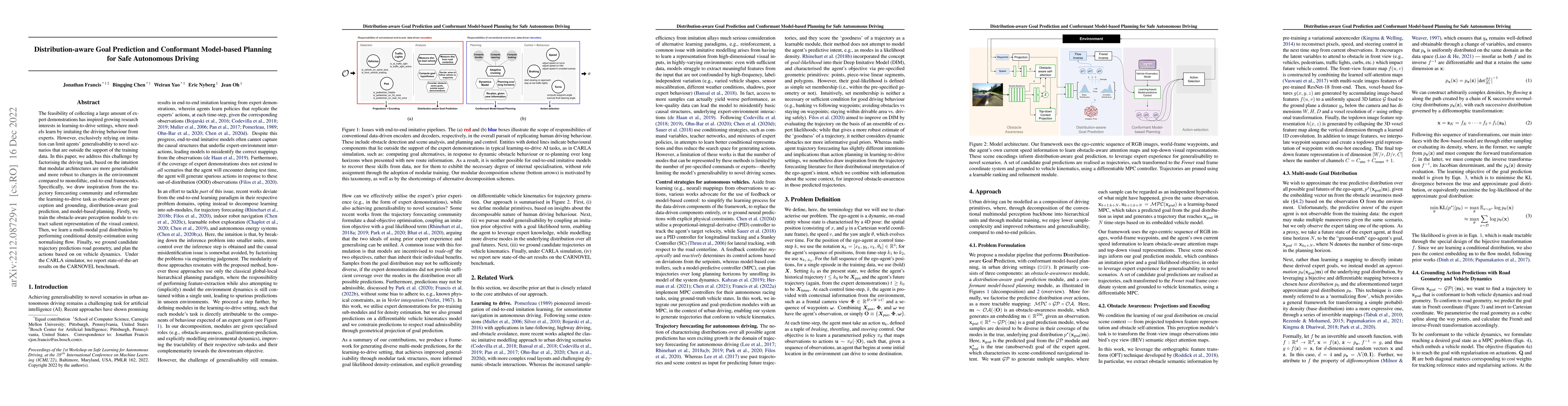 Thumbnail for Distribution-aware Goal Prediction and Conformant Model-based Planning
  for Safe Autonomous Driving