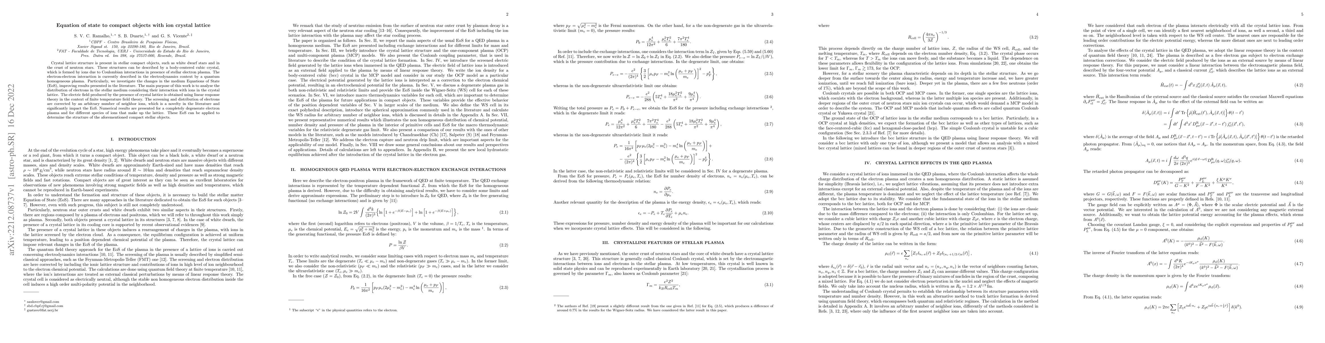 Thumbnail for Equation of state to compact objects with ion crystal lattice
