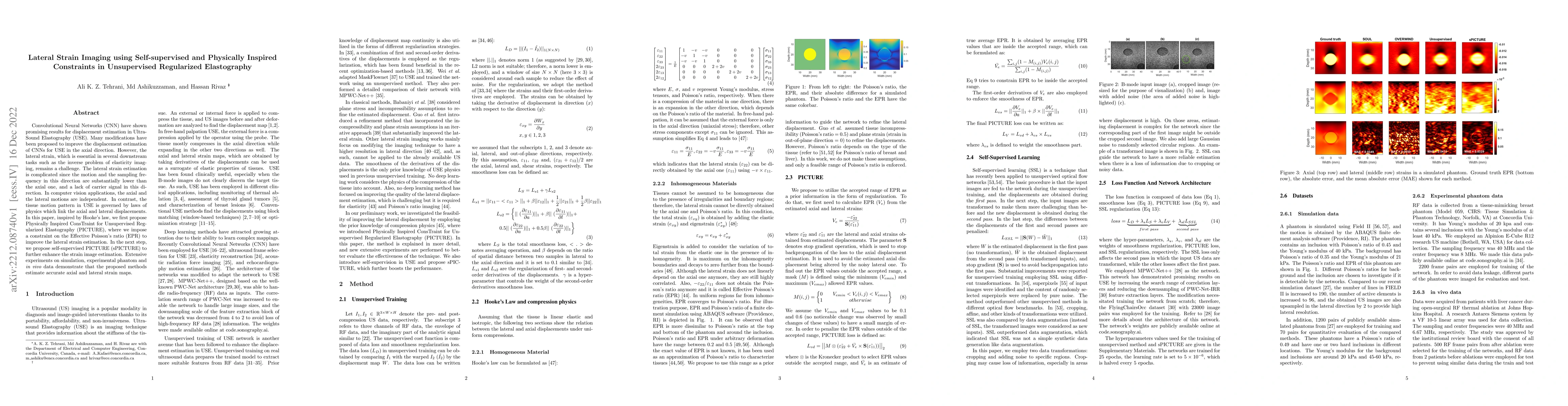 Thumbnail for Lateral Strain Imaging using Self-supervised and Physically Inspired
  Constraints in Unsupervised Regularized Elastography