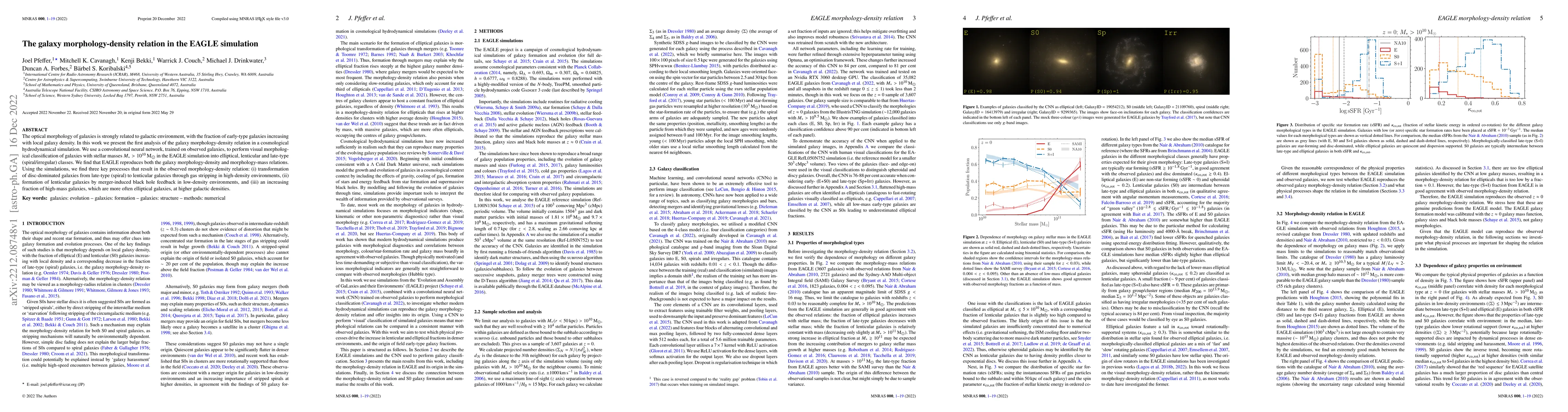 Thumbnail for The galaxy morphology-density relation in the EAGLE simulation