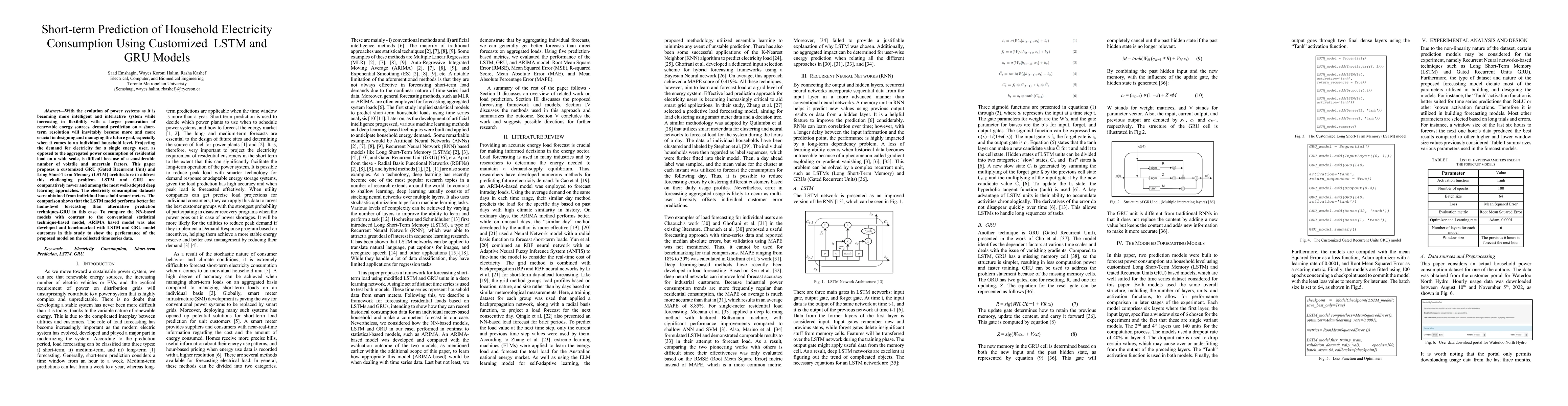Thumbnail for Short-term Prediction of Household Electricity Consumption Using
  Customized LSTM and GRU Models