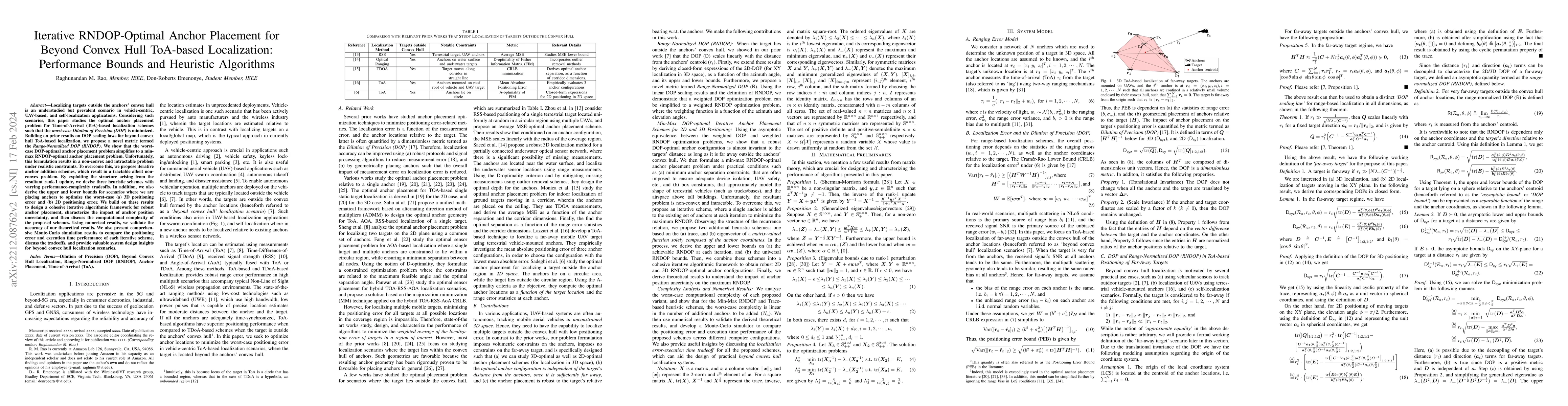 Thumbnail for Iterative RNDOP-Optimal Anchor Placement for Beyond Convex Hull
  ToA-based Localization: Performance Bounds and Heuristic Algorithms