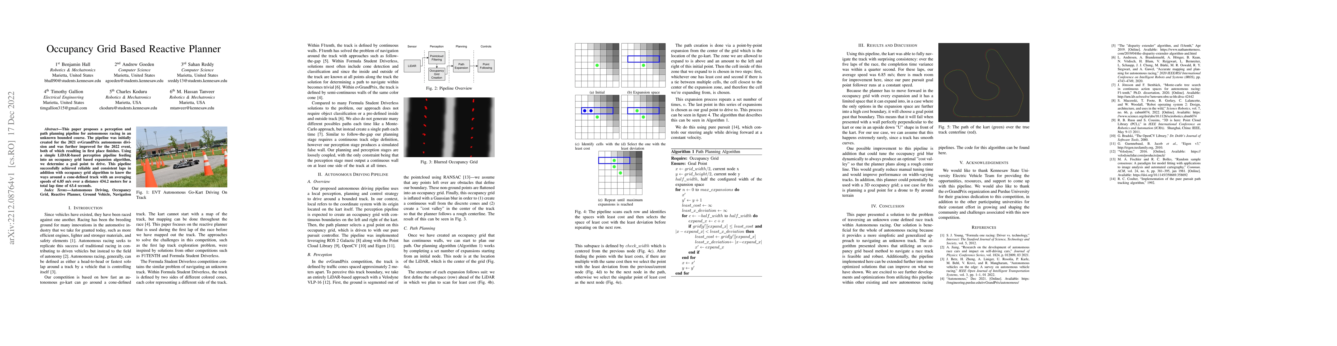 Thumbnail for Occupancy Grid Based Reactive Planner