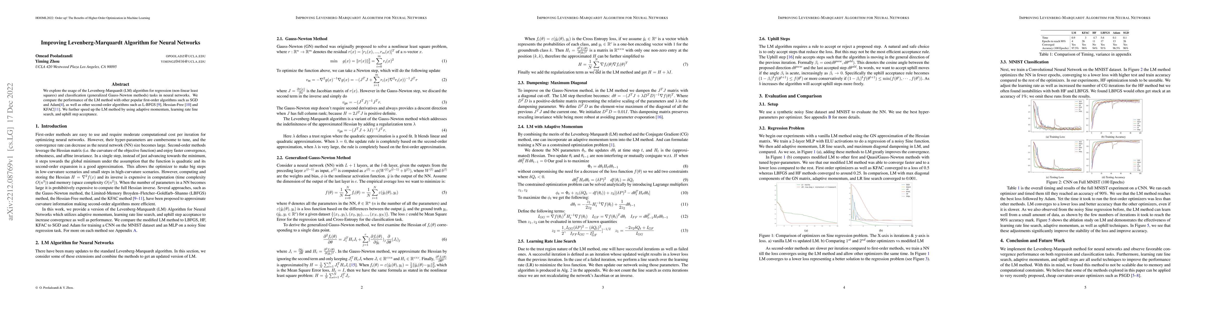 Thumbnail for Improving Levenberg-Marquardt Algorithm for Neural Networks