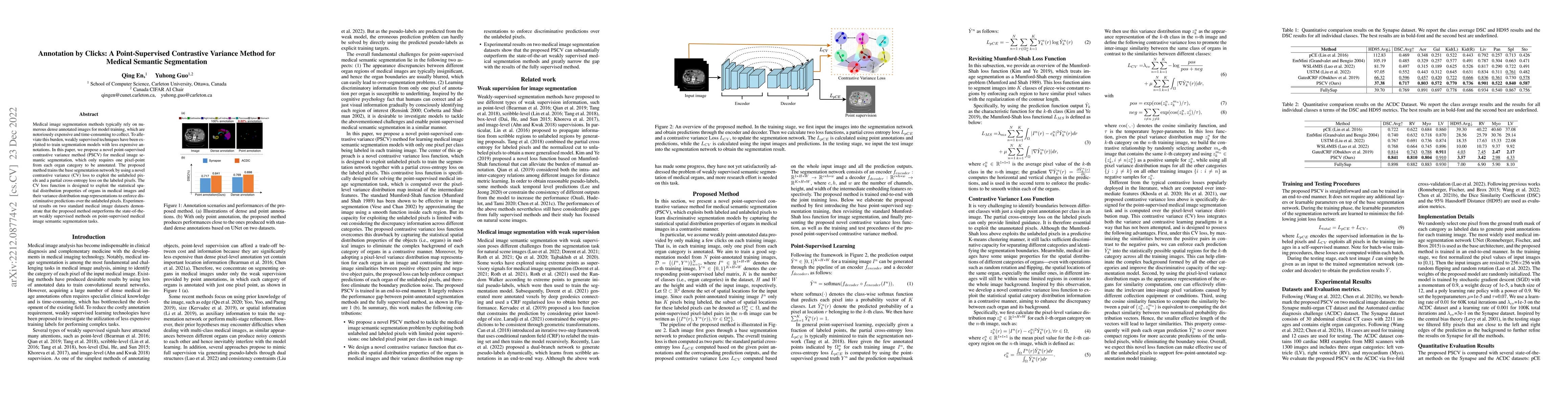 Thumbnail for Annotation by Clicks: A Point-Supervised Contrastive Variance Method for
  Medical Semantic Segmentation