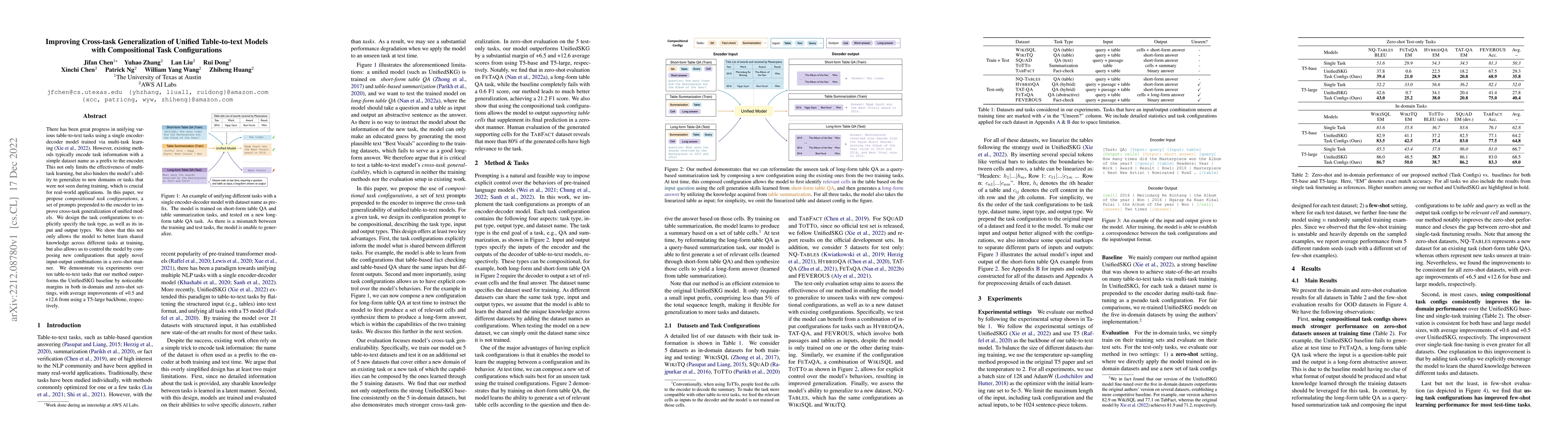 Thumbnail for Improving Cross-task Generalization of Unified Table-to-text Models with
  Compositional Task Configurations