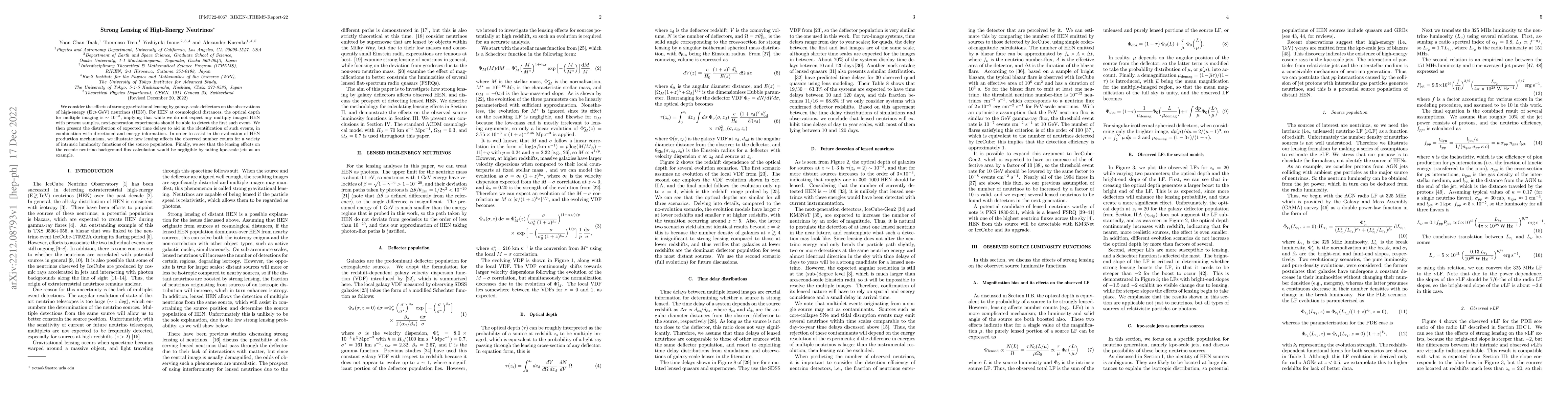 Thumbnail for Strong Lensing of High-Energy Neutrinos
