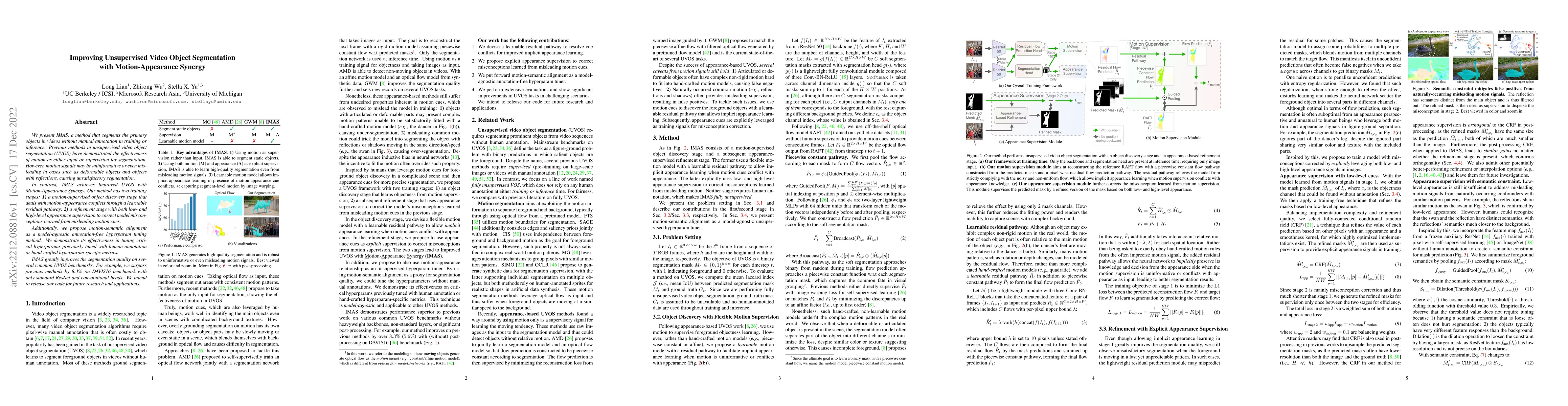 Thumbnail for Improving Unsupervised Video Object Segmentation with Motion-Appearance
  Synergy