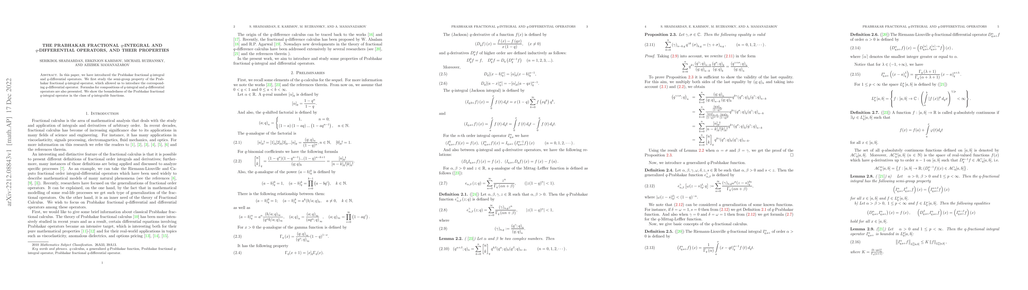 Thumbnail for The Prabhakar fractional $q$-integral and $q$-differential operators,
  and their properties