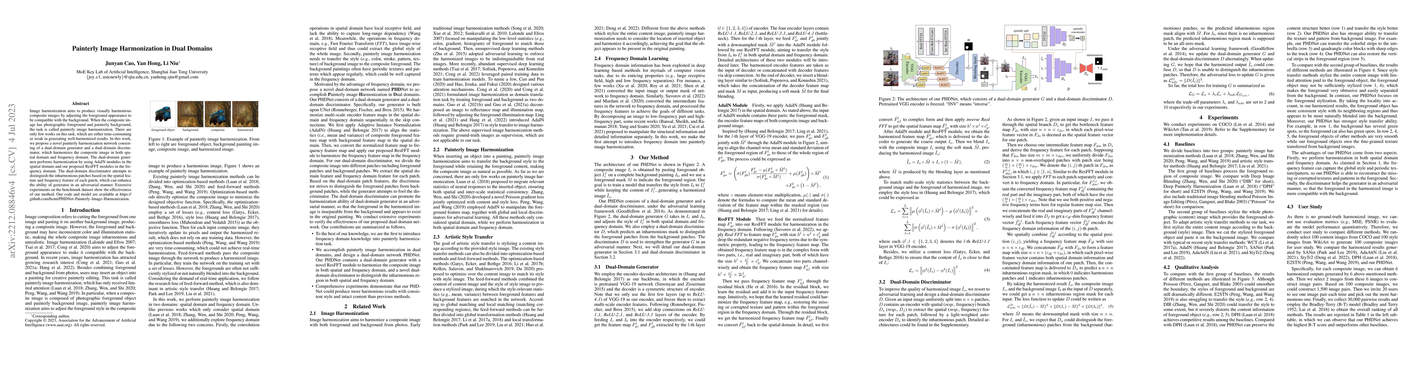 Thumbnail for Painterly Image Harmonization in Dual Domains