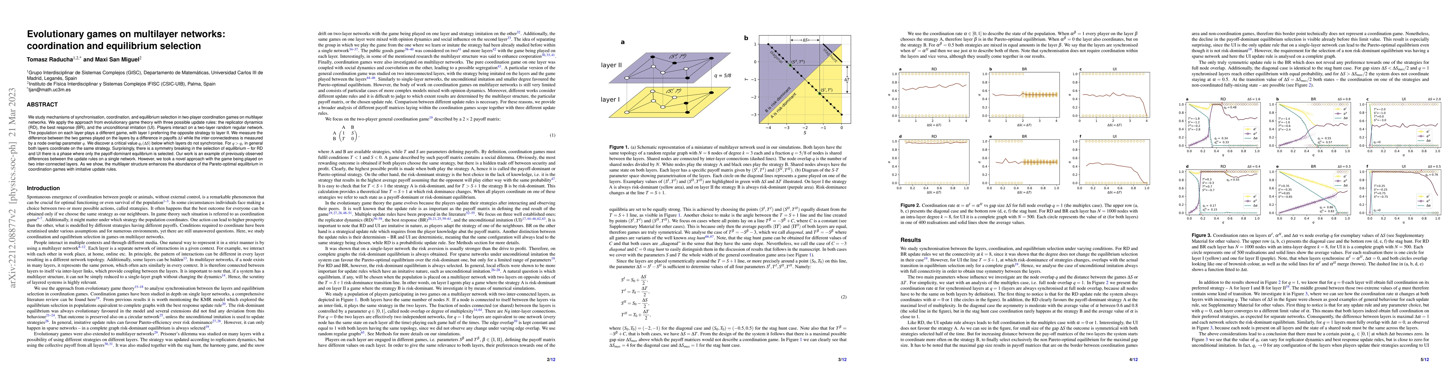 Thumbnail for Evolutionary games on multilayer networks: coordination and equilibrium
  selection