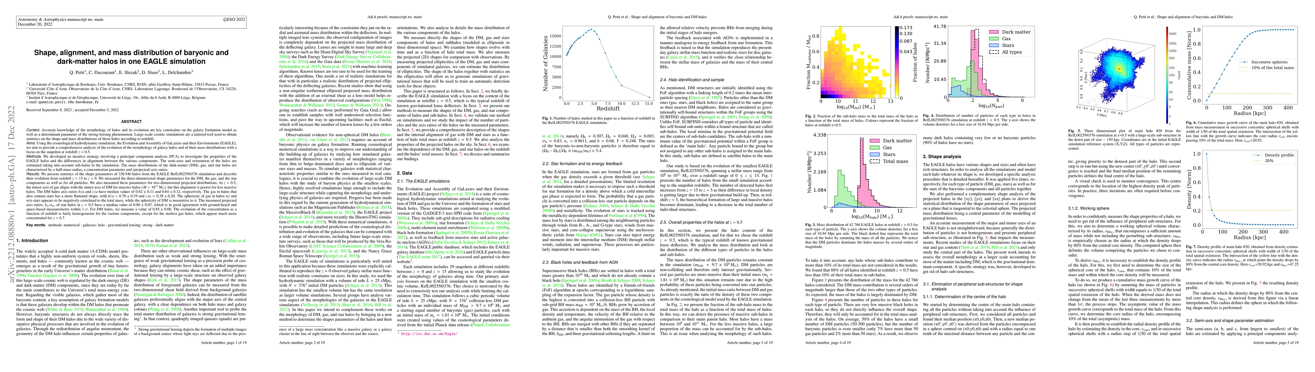Thumbnail for Shape, alignment, and mass distribution of baryonic and dark-matter
  halos in one EAGLE simulation