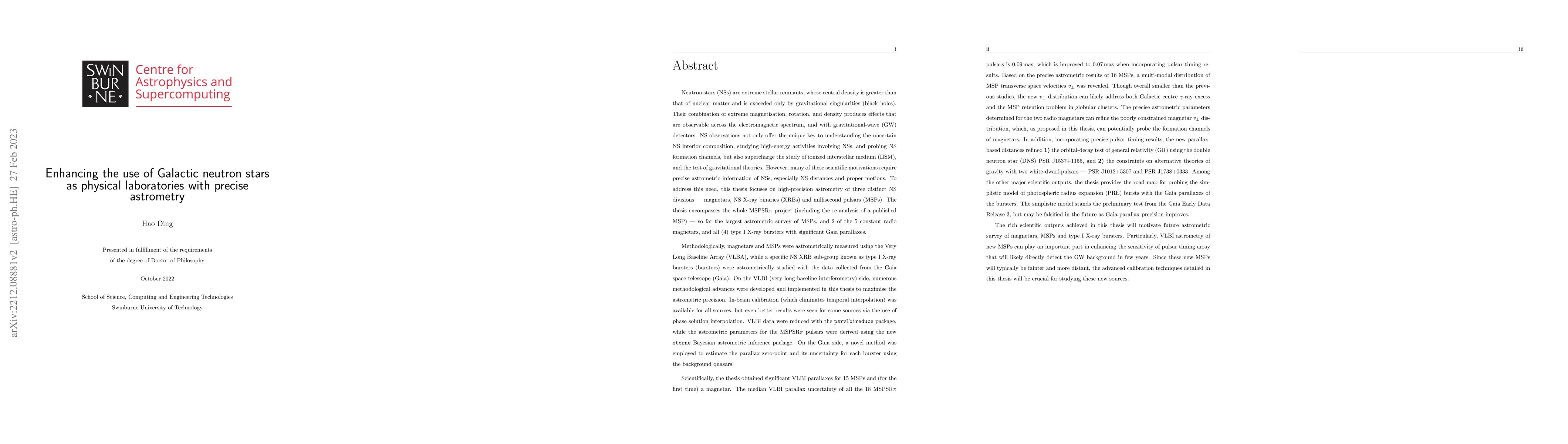 Thumbnail for Enhancing the use of Galactic neutron stars as physical laboratories
  with precise astrometry