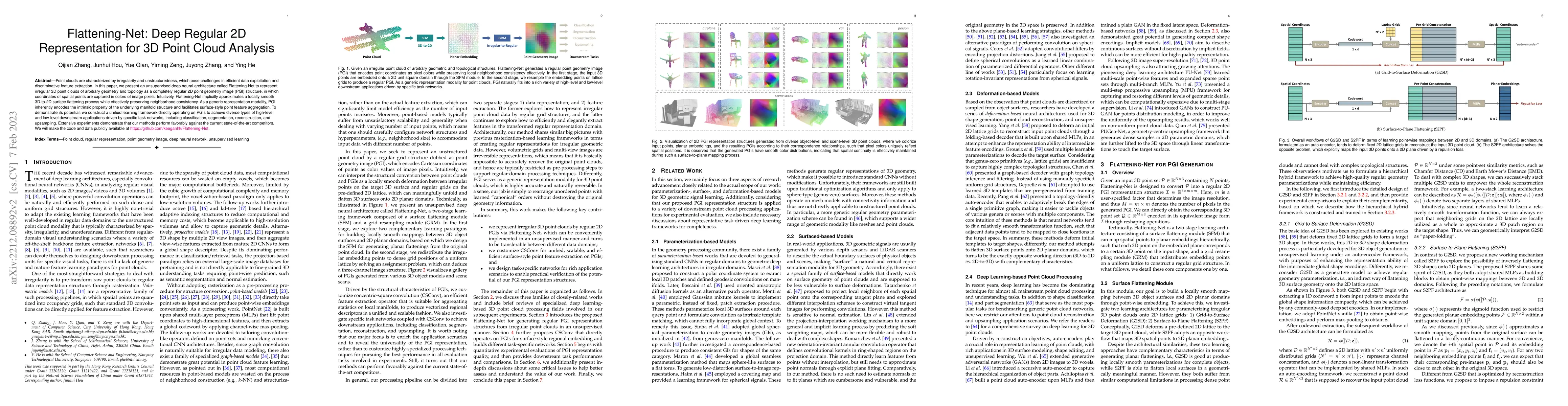 Thumbnail for Flattening-Net: Deep Regular 2D Representation for 3D Point Cloud
  Analysis
