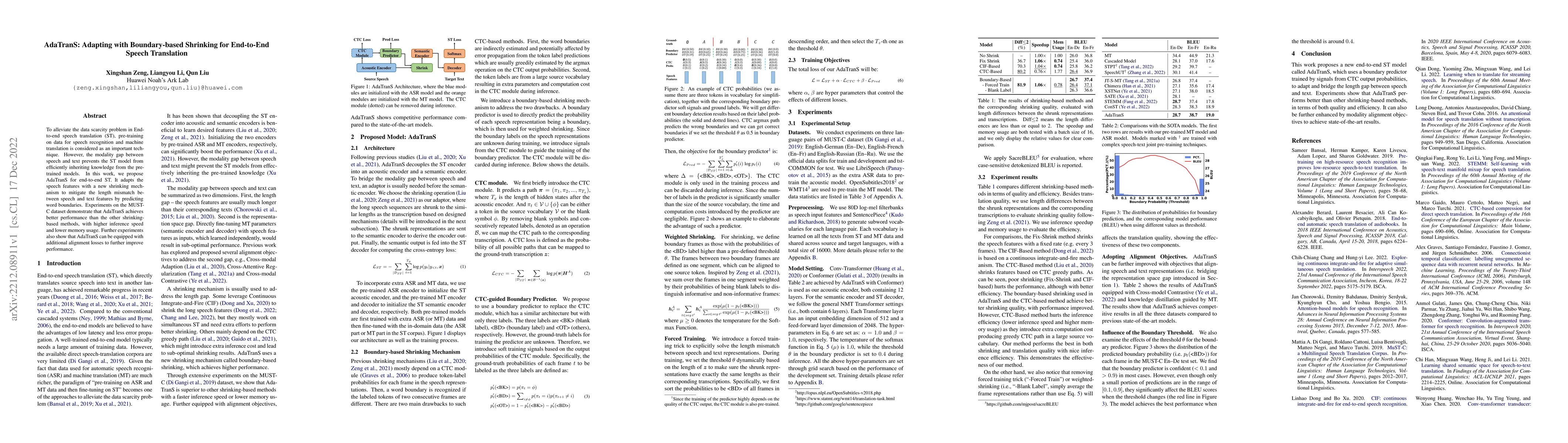 Thumbnail for AdaTranS: Adapting with Boundary-based Shrinking for End-to-End Speech
  Translation