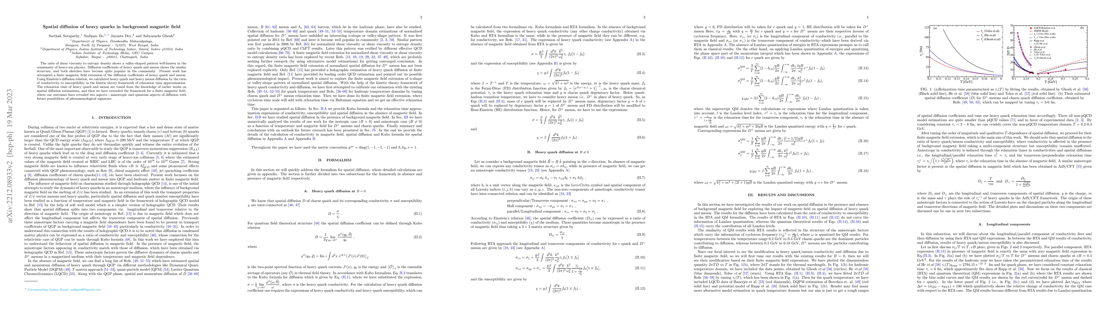 Thumbnail for Spatial diffusion of heavy quarks in background magnetic field