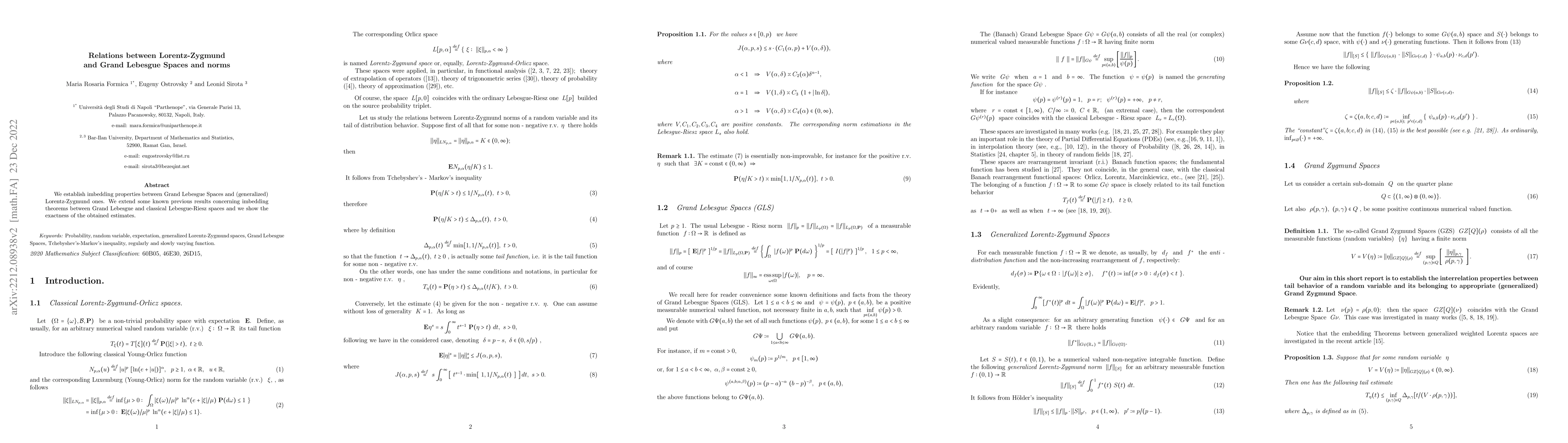 Thumbnail for Relations between Lorentz-Zygmund and Grand Lebesgue Spaces and norms