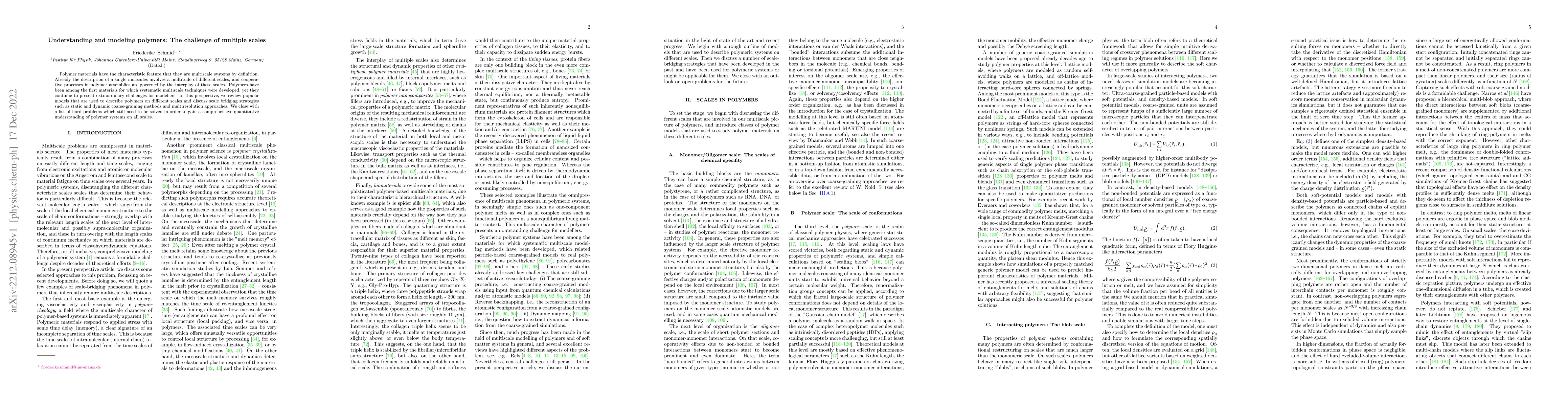 Thumbnail for Understanding and modeling polymers: The challenge of multiple scales