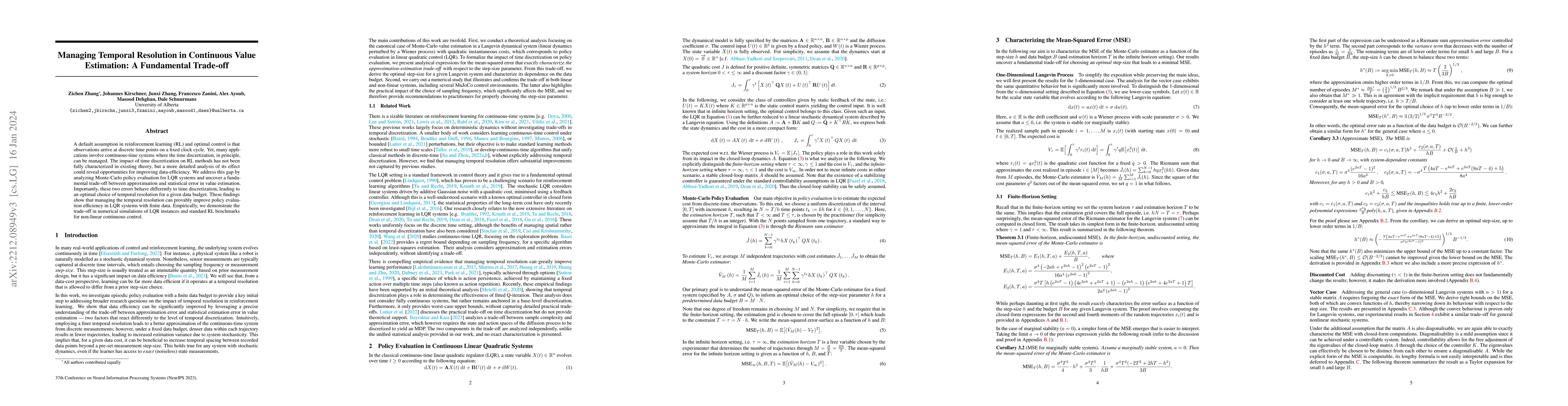 Thumbnail for Managing Temporal Resolution in Continuous Value Estimation: A
  Fundamental Trade-off