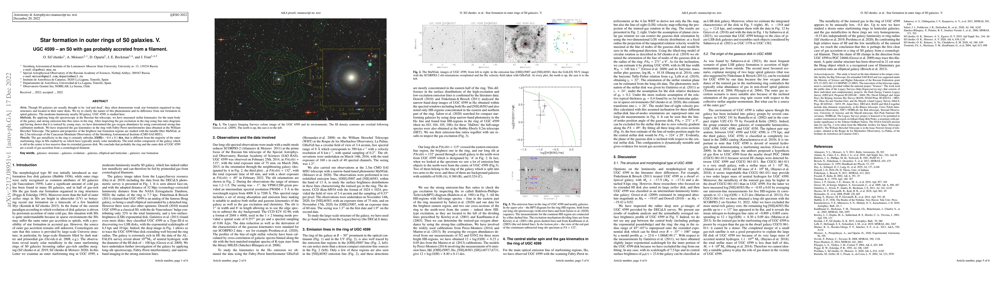 Thumbnail for Star Formation in Outer Rings of S0 galaxies. V. UGC 4599 -- an S0 with
  gas probably accreted from a filament