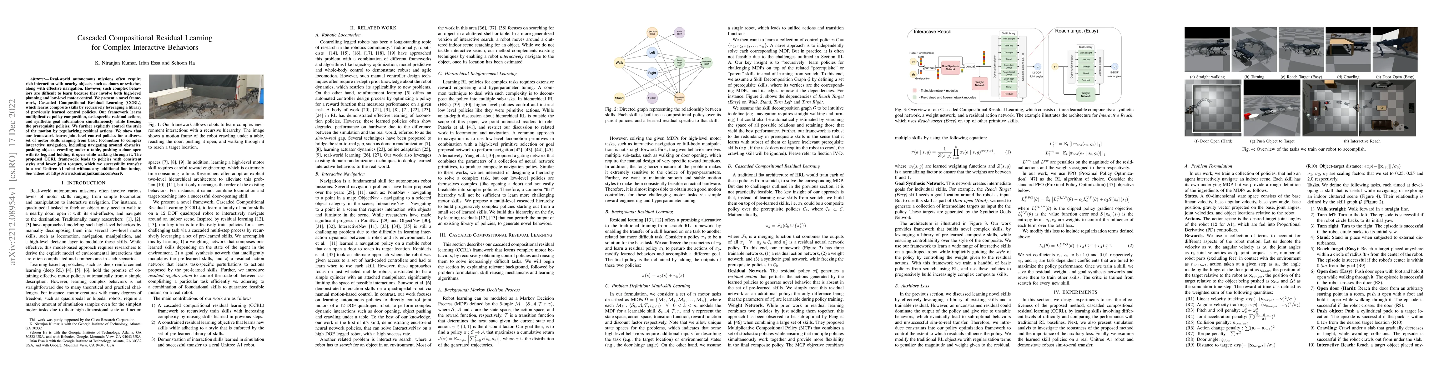 Thumbnail for Cascaded Compositional Residual Learning for Complex Interactive
  Behaviors