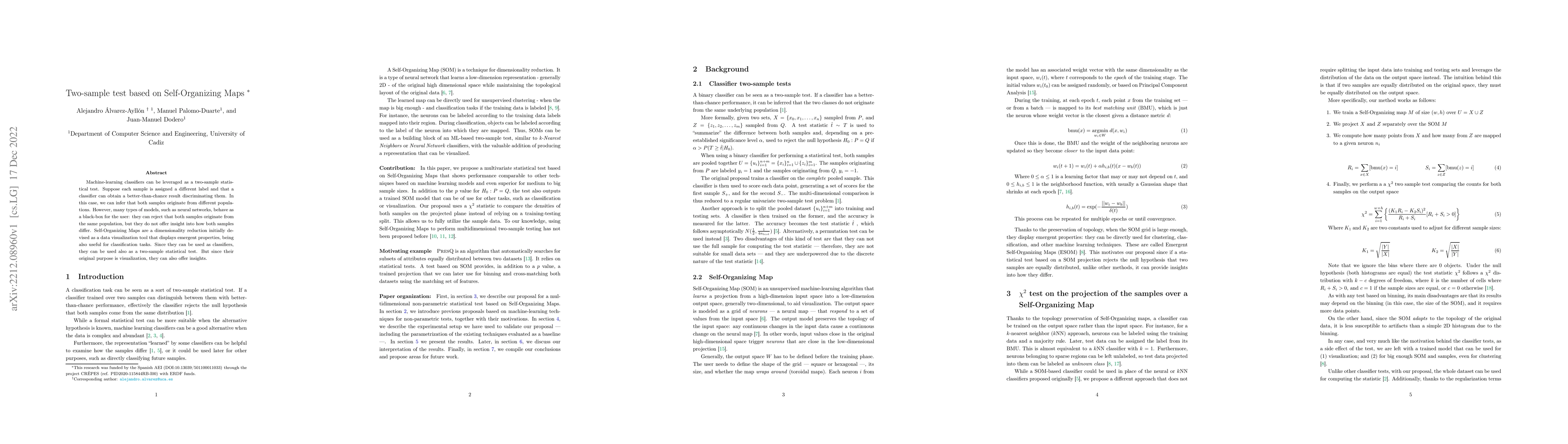 Thumbnail for Two-sample test based on Self-Organizing Maps