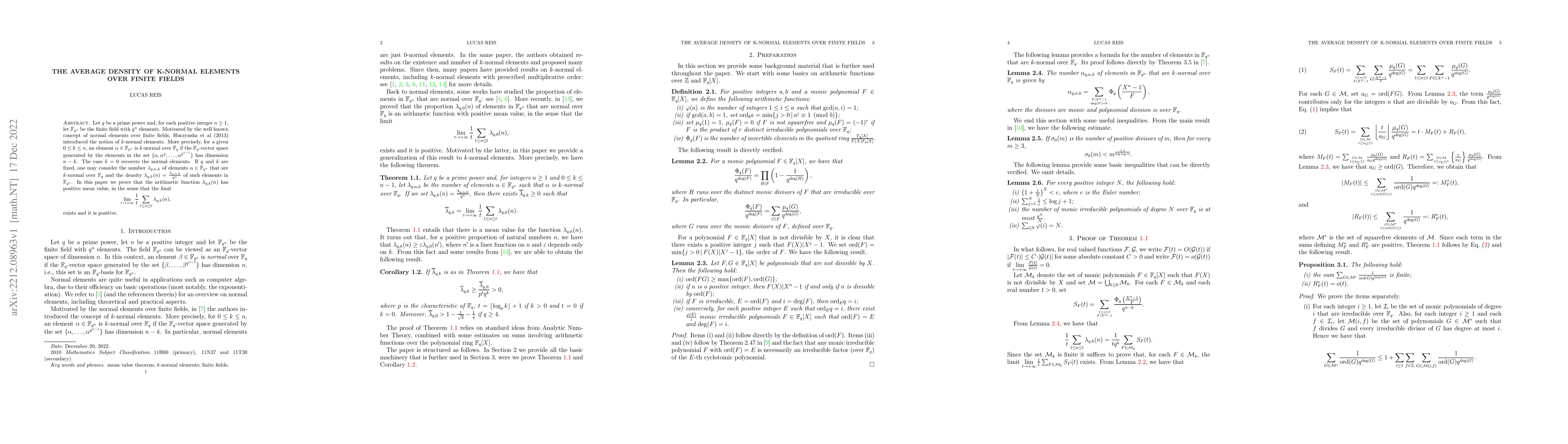 Thumbnail for The average density of K-normal elements over finite fields