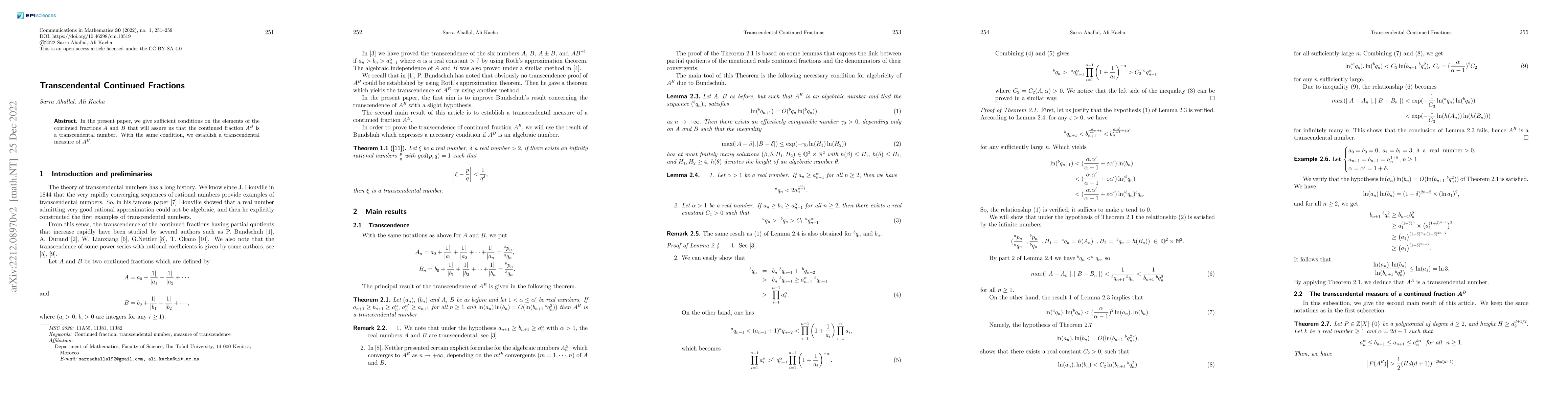 Thumbnail for Transcendental Continued Fractions