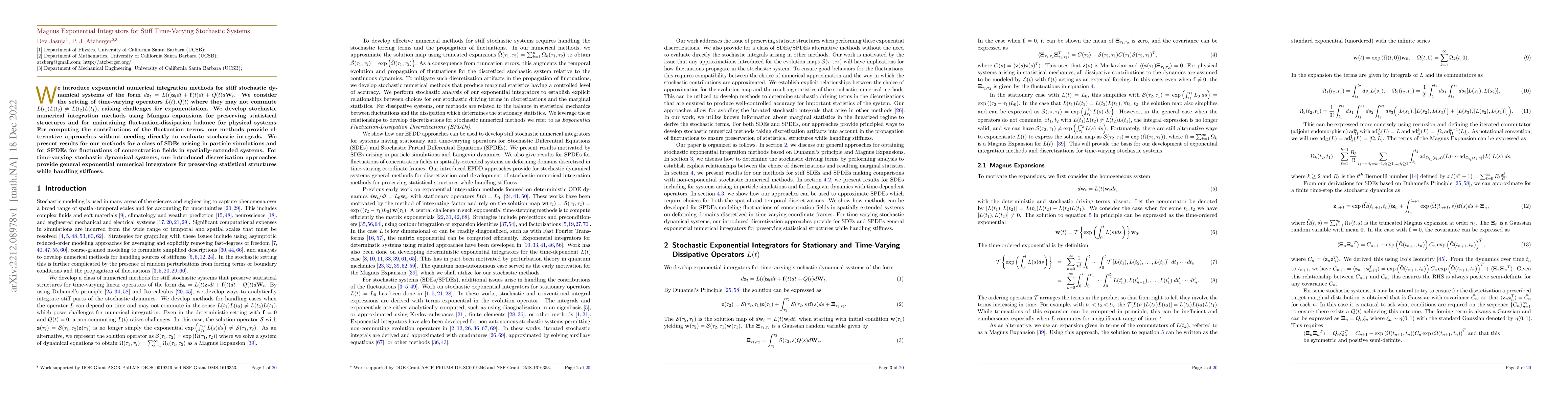 Thumbnail for Magnus Exponential Integrators for Stiff Time-Varying Stochastic Systems