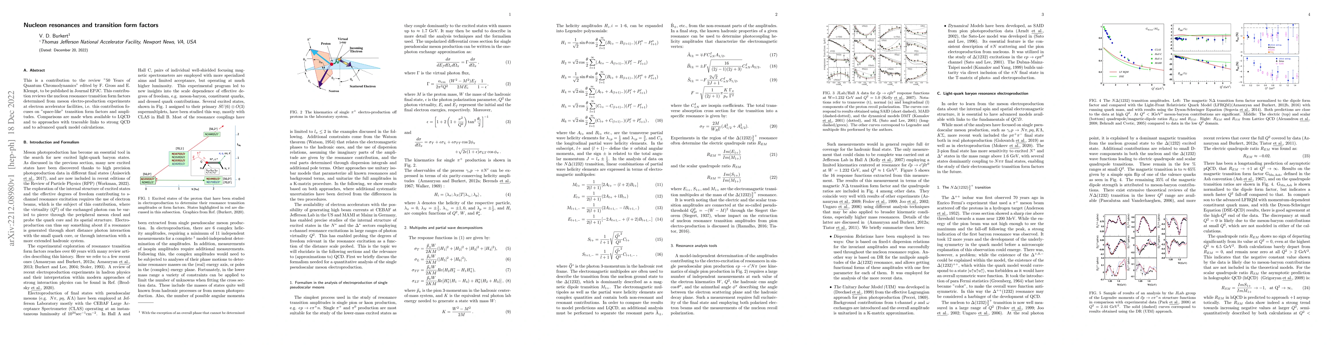Thumbnail for Nucleon resonances and transition form factors