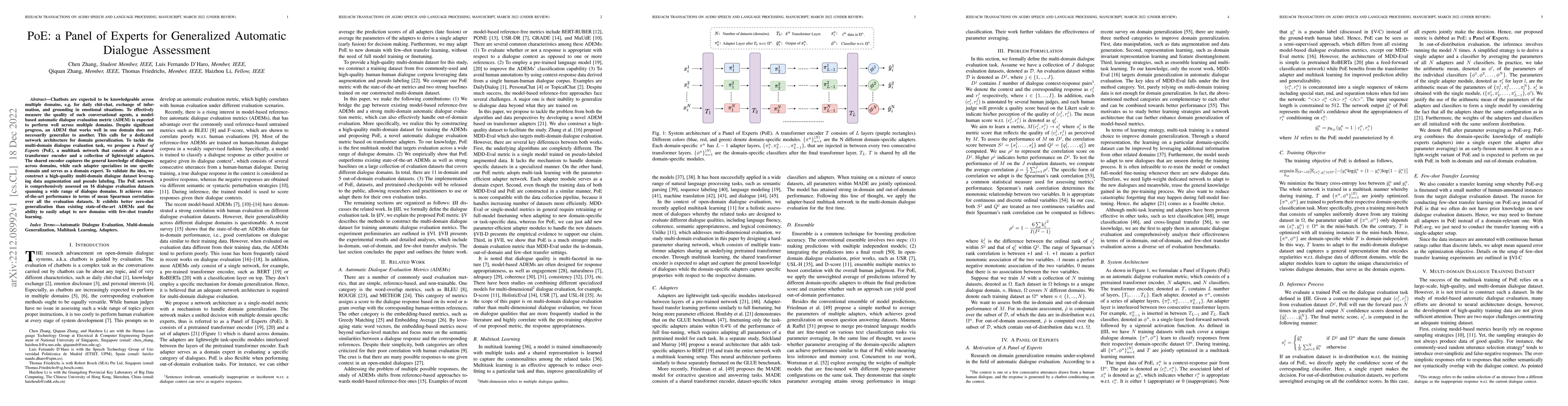Thumbnail for PoE: a Panel of Experts for Generalized Automatic Dialogue Assessment