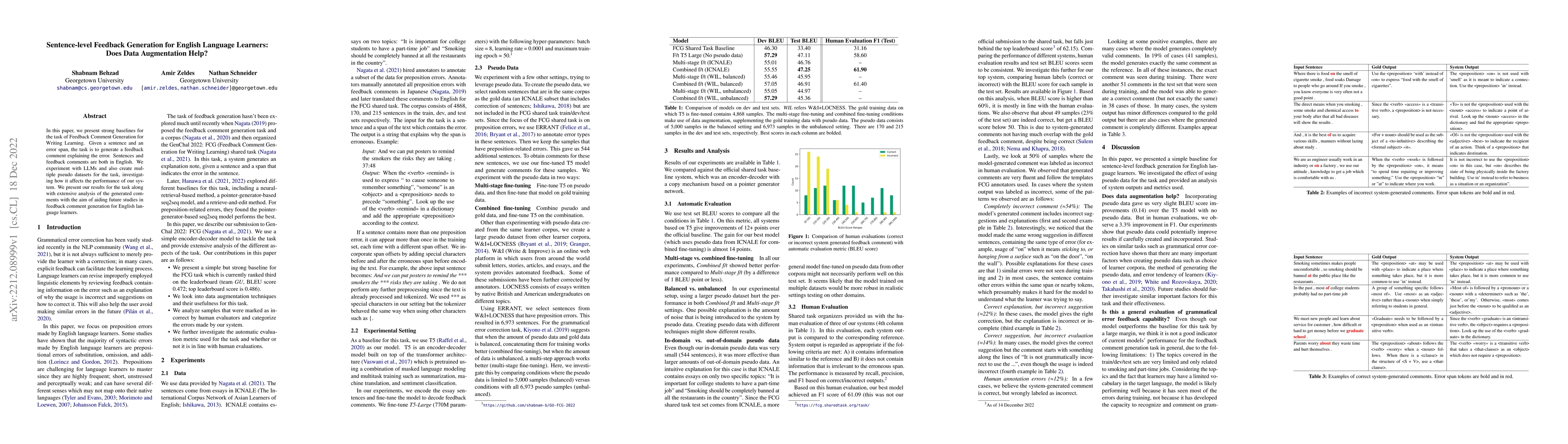 Thumbnail for Sentence-level Feedback Generation for English Language Learners: Does
  Data Augmentation Help?