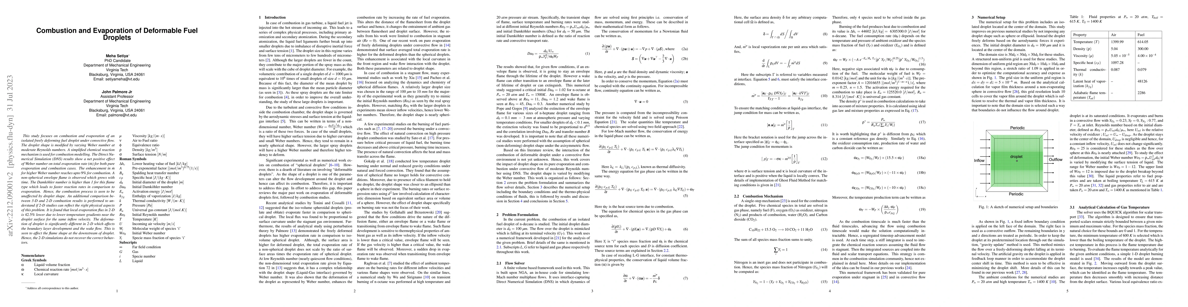 Thumbnail for Combustion and Evaporation of Deformable Fuel Droplets