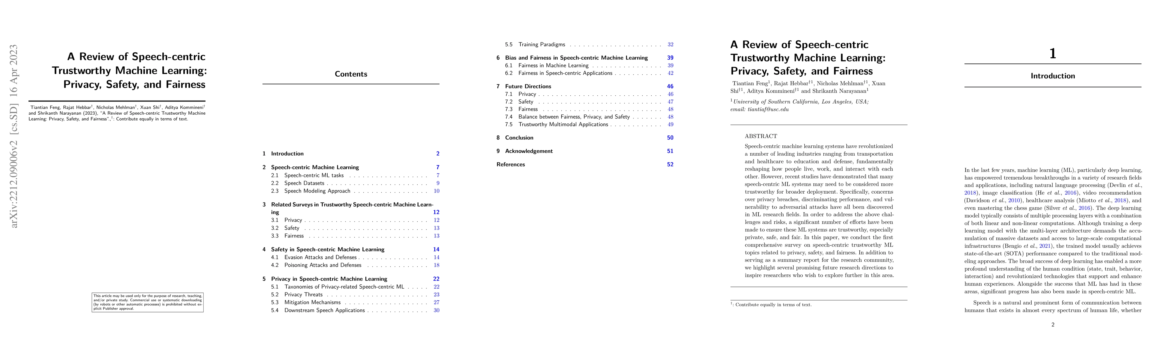 Thumbnail for A Review of Speech-centric Trustworthy Machine Learning: Privacy,
  Safety, and Fairness