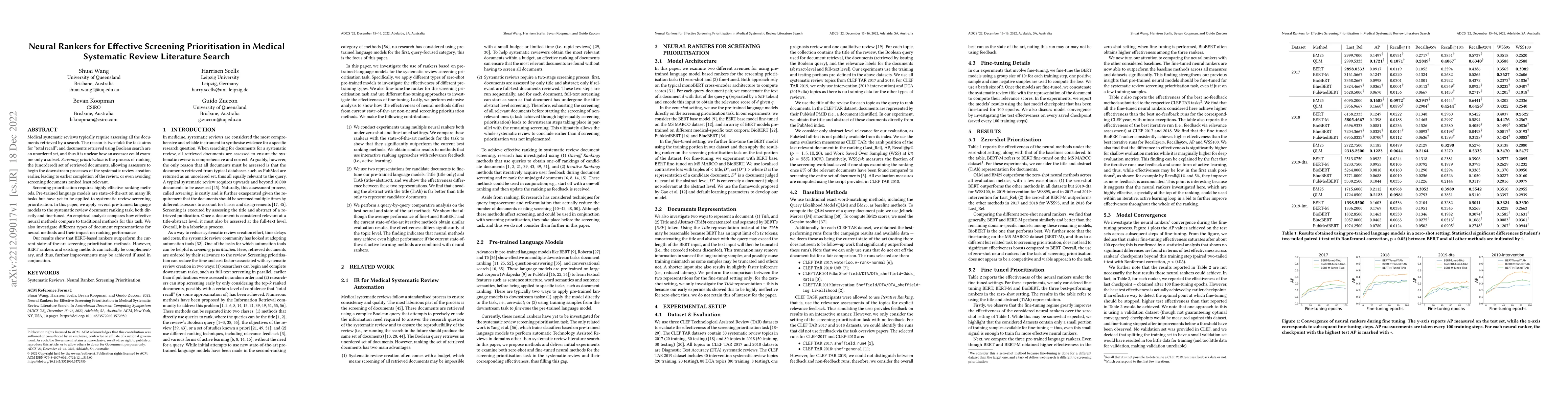 Thumbnail for Neural Rankers for Effective Screening Prioritisation in Medical
  Systematic Review Literature Search
