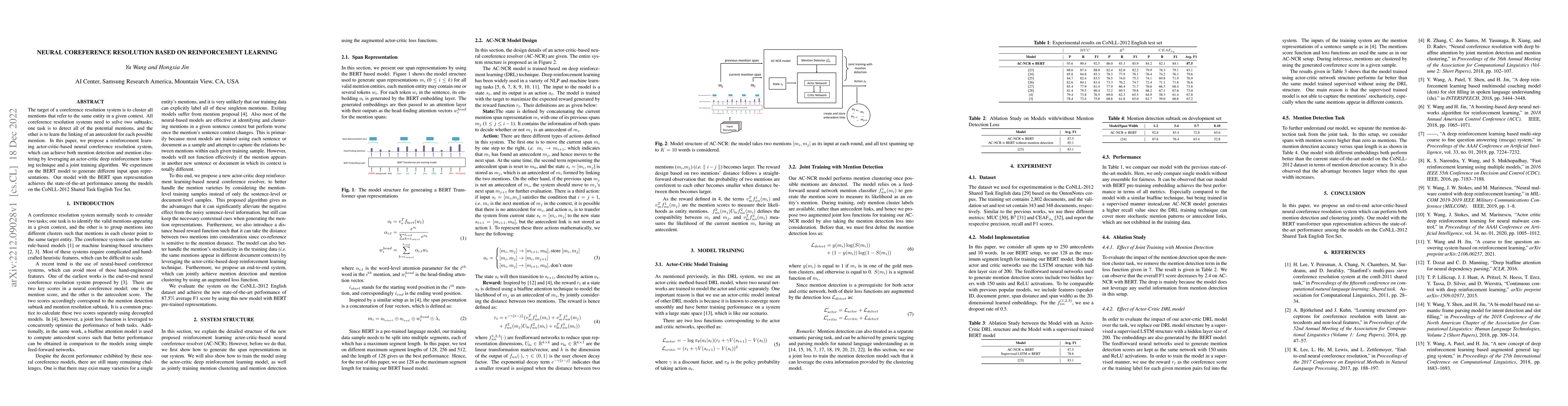 Thumbnail for Neural Coreference Resolution based on Reinforcement Learning